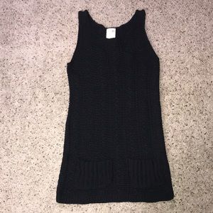 Adorable Anthro Far Away From Close Sleeveless Navy Knit Tunic Medium Like New!
